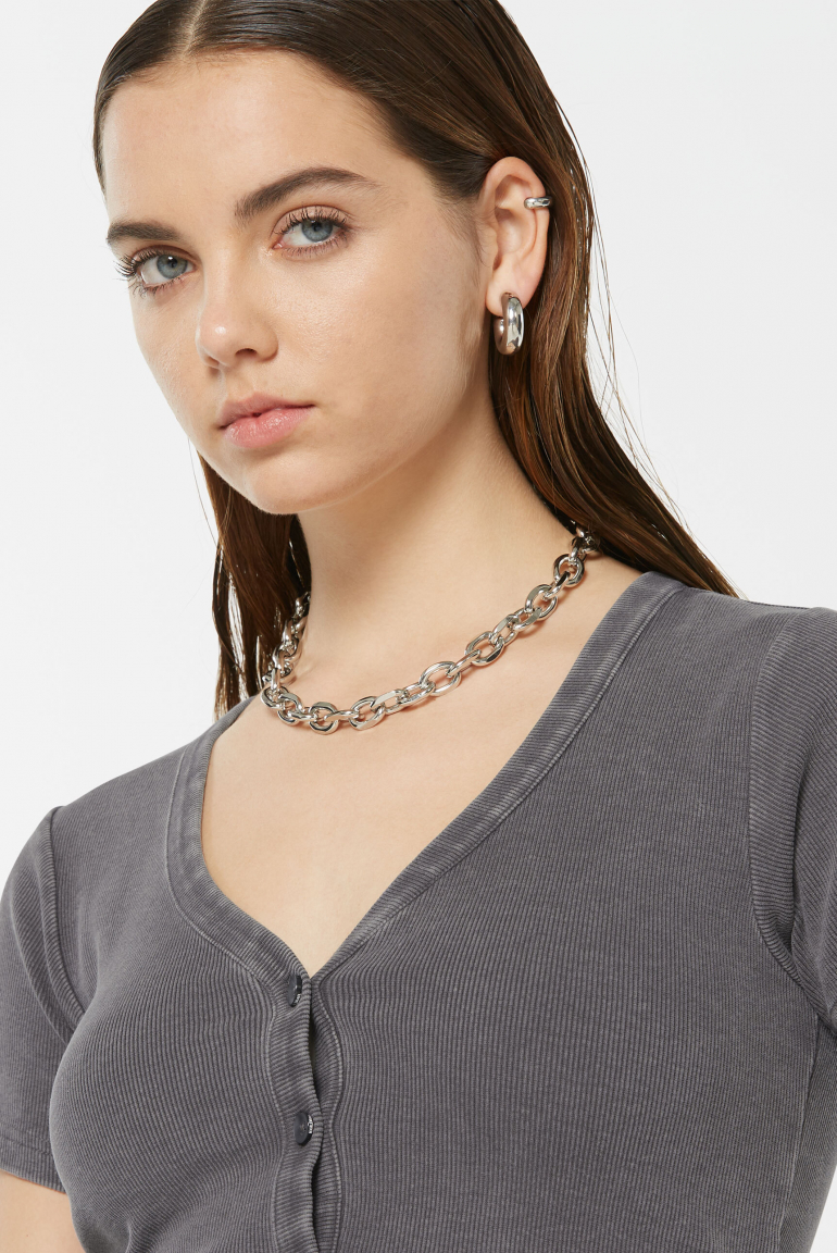 CLE-O Cropped Rib Cardigan