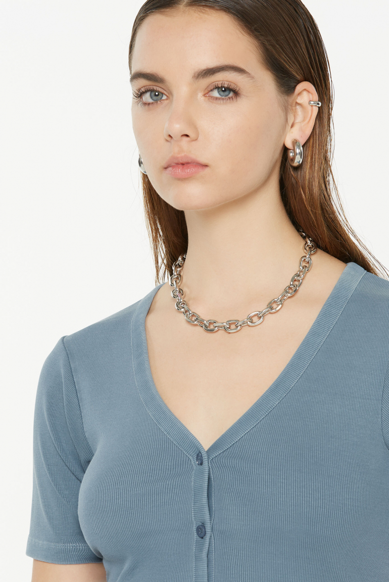 CLE-O Cropped Rib Cardigan