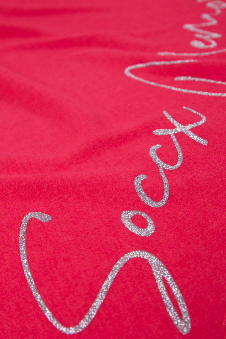 Dreieckstuch aus Flauschstrick mit Glitter Print