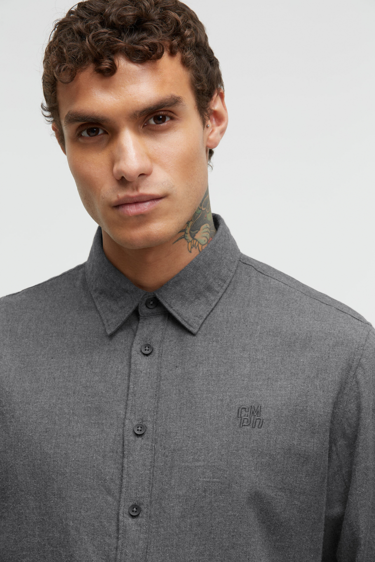 Flanell-Langarmhemd mit Logostick