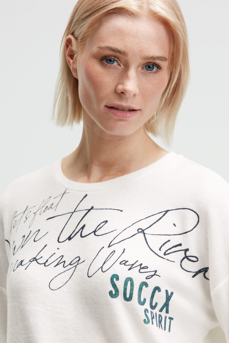 Flauschpullover mit Wording Print
