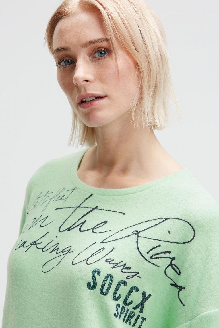 Flauschpullover mit Wording Print