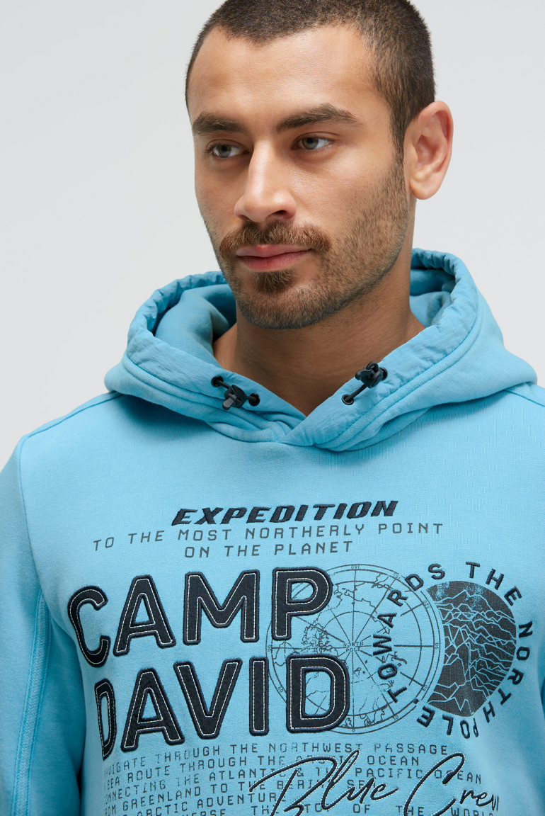 Hoodie im Materialmix mit Zippertaschen