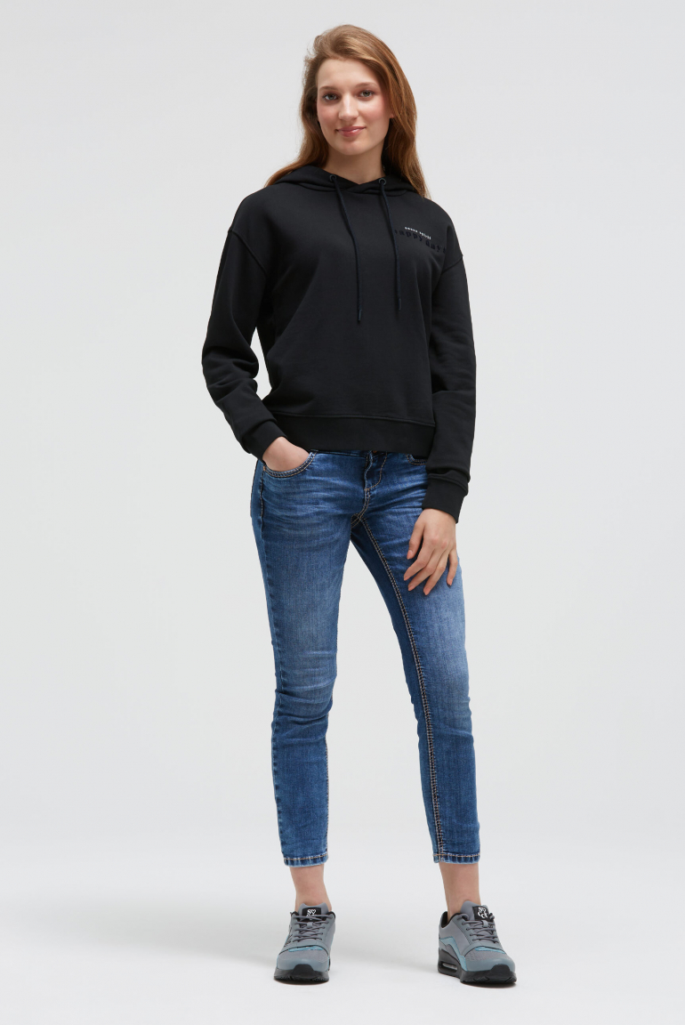 Hoodie mit dekorativem Rücken-Artwork