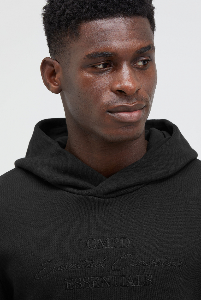 Hoodie mit Twill-Struktur und Stickerei