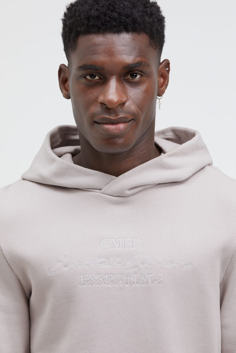 Hoodie mit Twill-Struktur und Stickerei