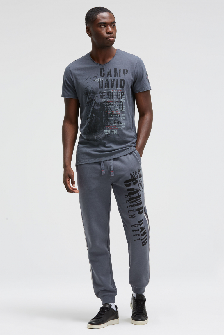 Jogginghose mit Seitentapes und Logo Prints