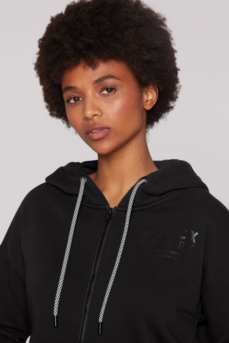 Kapuzensweatjacke mit Rücken-Print