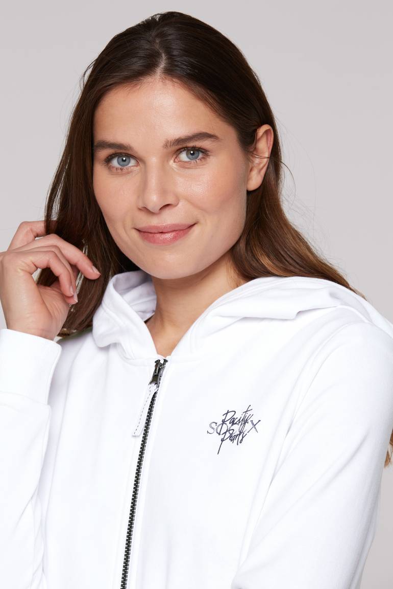 Kapuzensweatjacke mit Rücken-Print