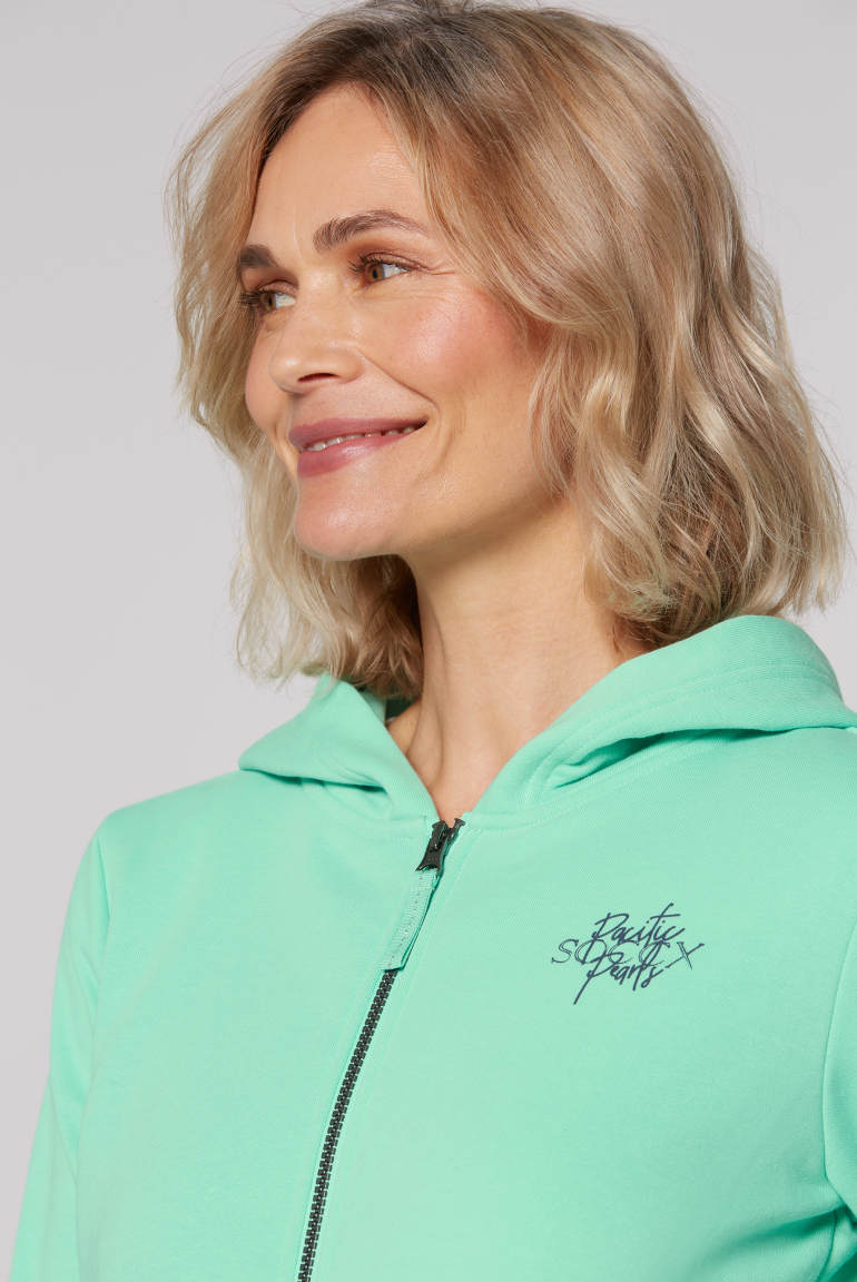 Kapuzensweatjacke mit Rücken-Print