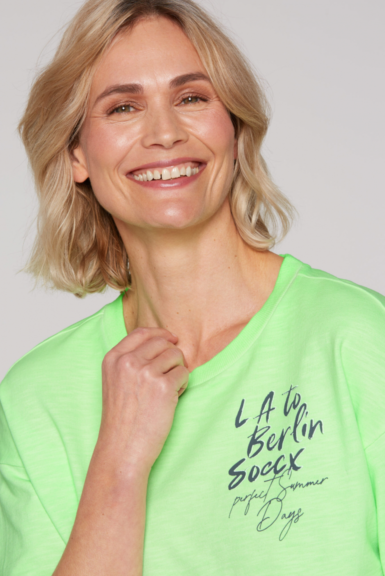 Kurzarm-Sweatshirt mit Label Print