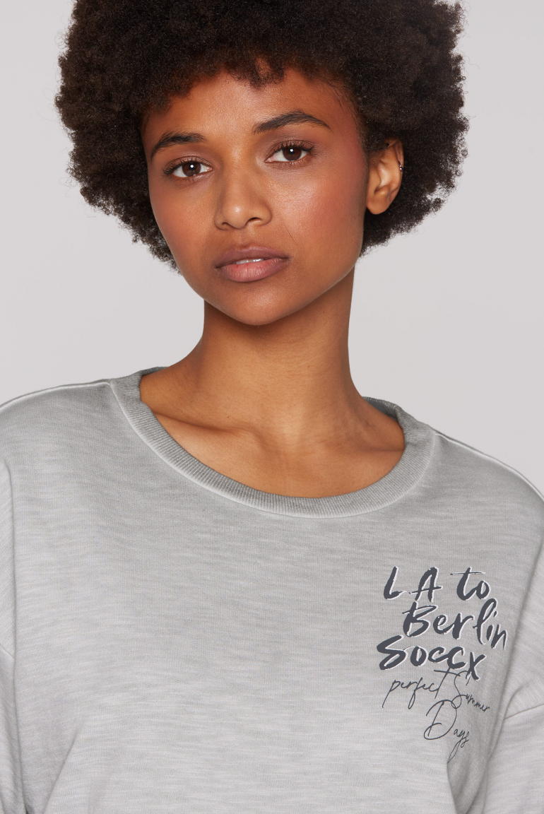 Kurzarm-Sweatshirt mit Label Print