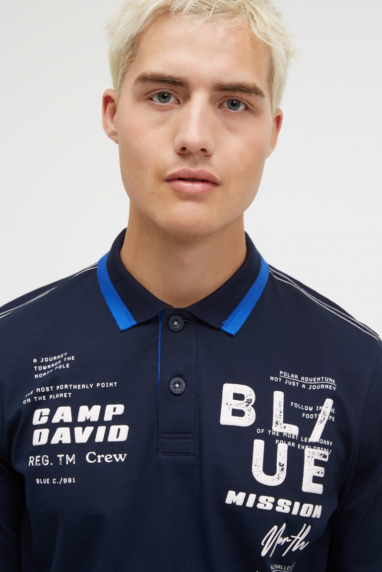 Langärmliges Poloshirt mit Puffprints