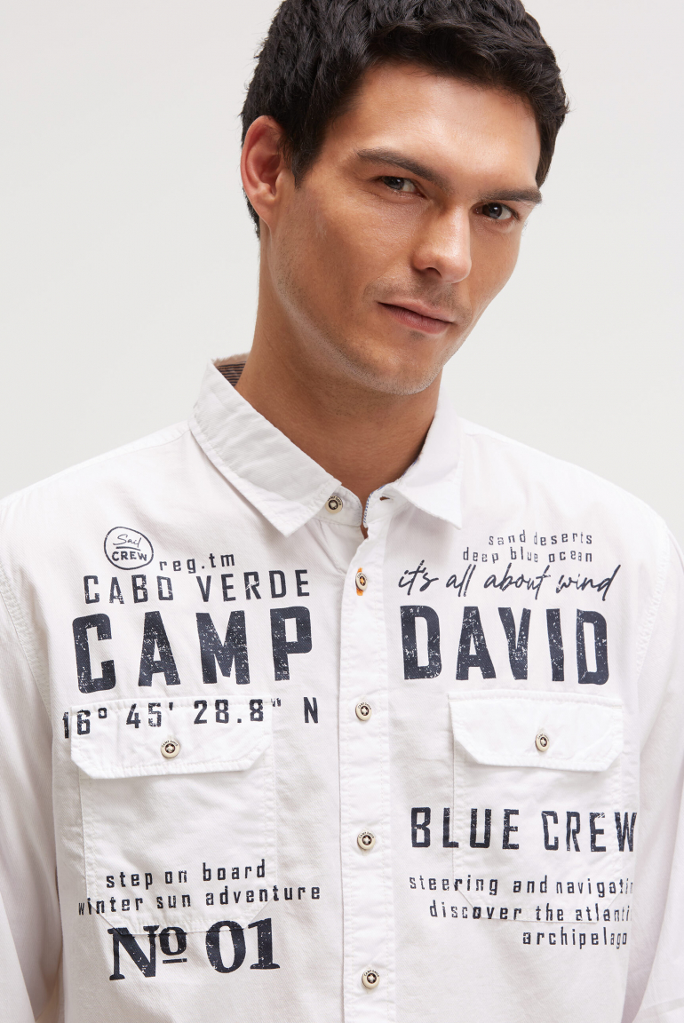 Langarmhemd mit Klappentaschen und Prints