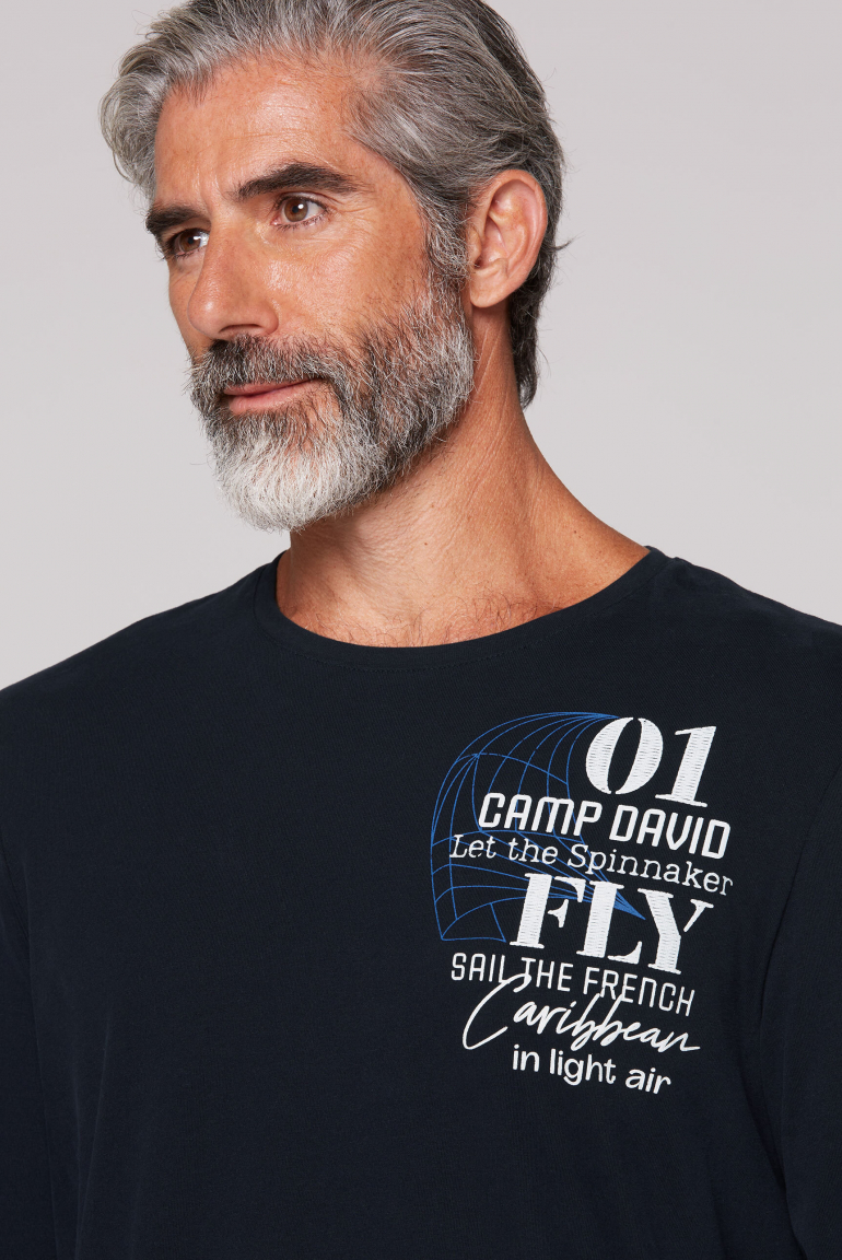Langarmshirt mit Rücken-Print