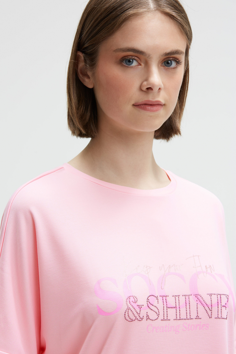 Logo T-Shirt mit Schmucksteinen