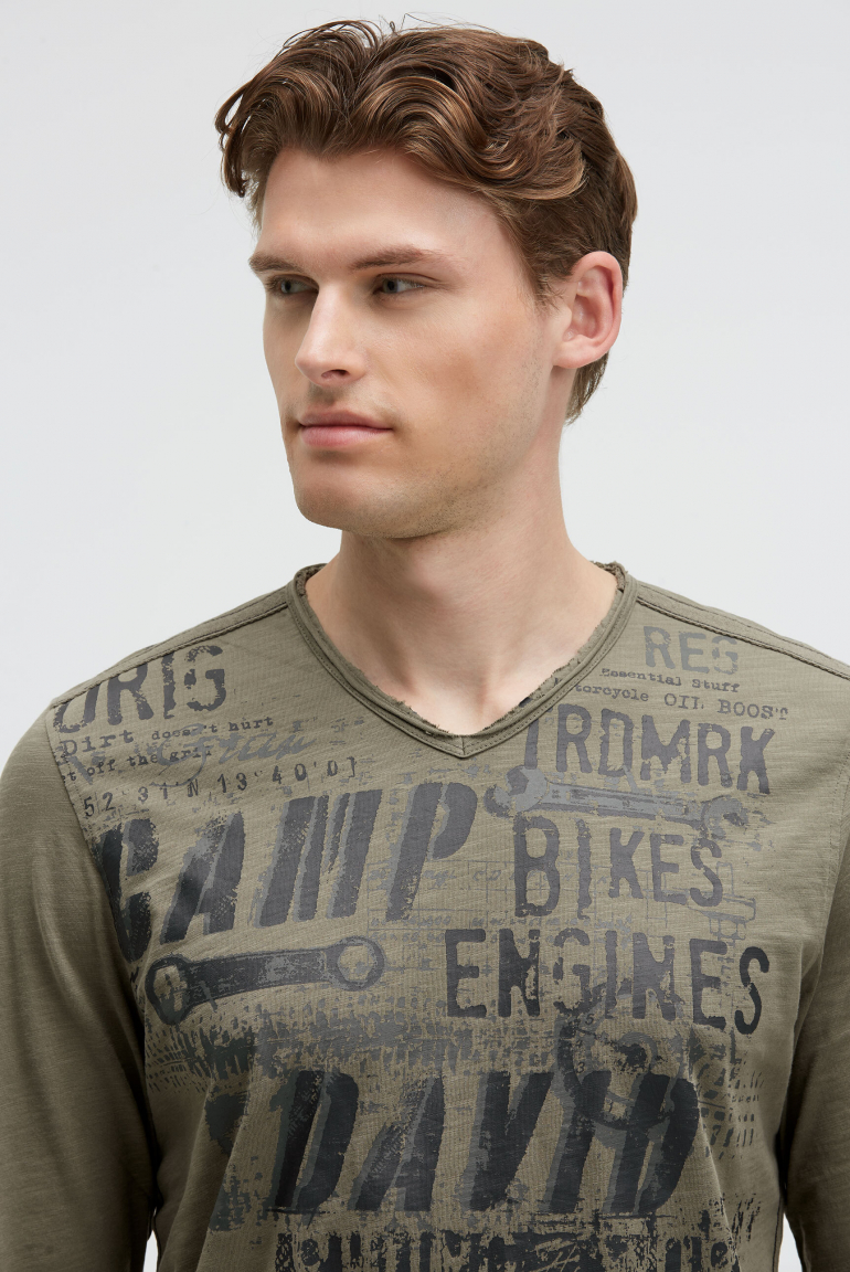 Longsleeve im Vintage Look mit Used Prints