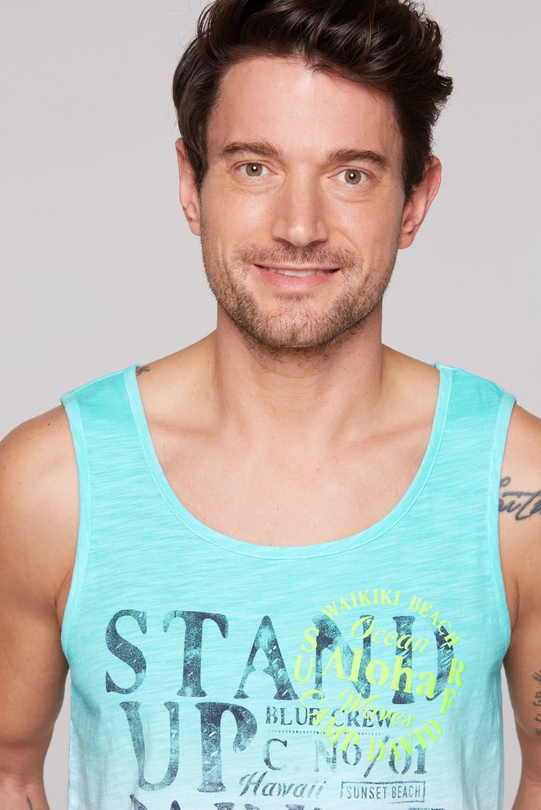 Muskelshirt mit Dip-Dye-Effekt und Prints