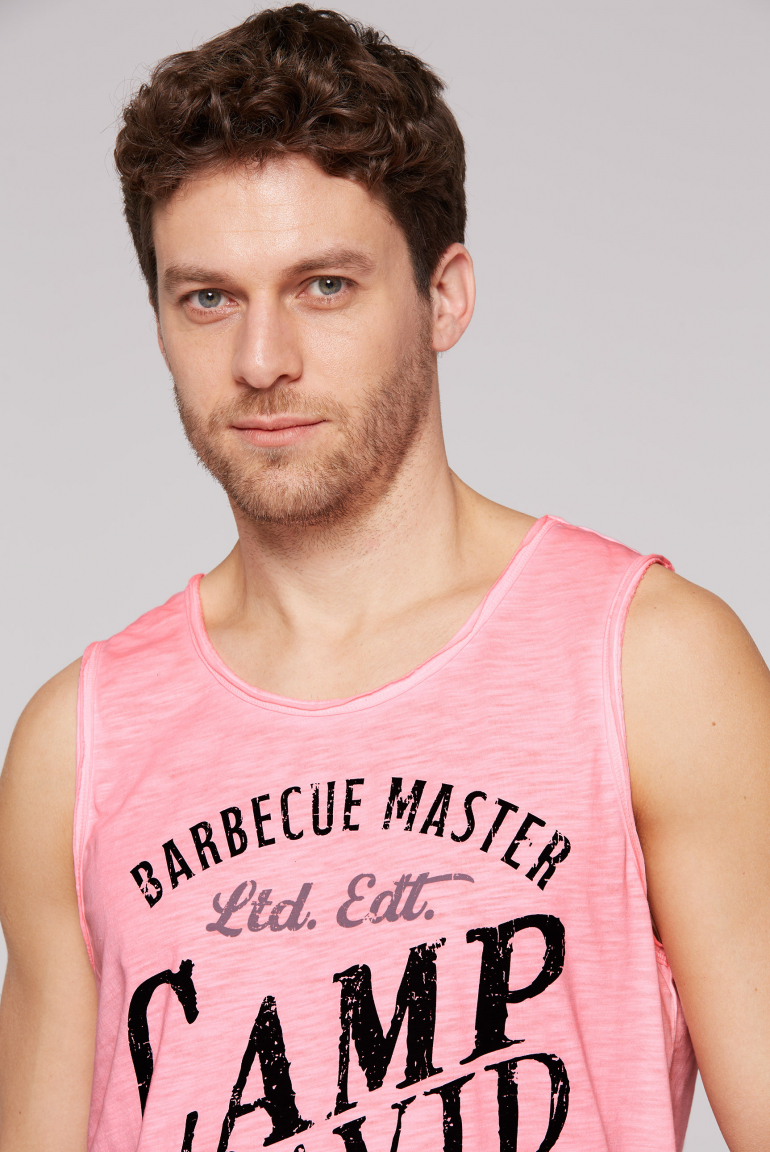 Muskelshirt mit Label Print im Used Look