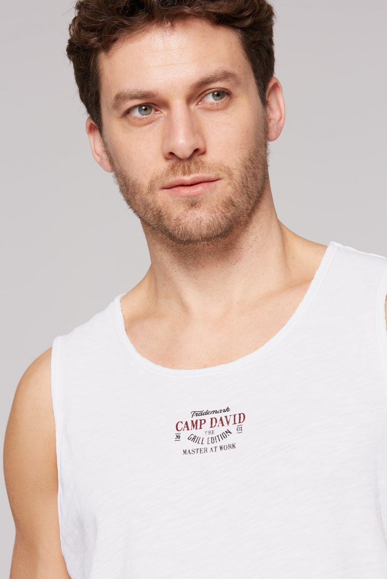 Muskelshirt mit Rücken-Print im Used Look