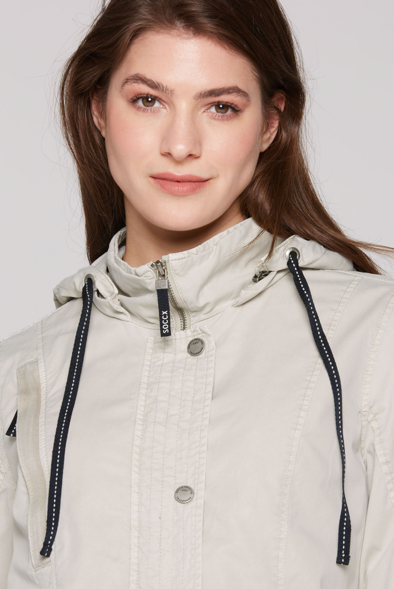 CAMP DAVID & SOCCX | Parka mit Kapuze und Rücken-Artwork stone beige CAMP DAVID & SOCCX | Parka mit Kapuze und Rücken-Artwork stone beige