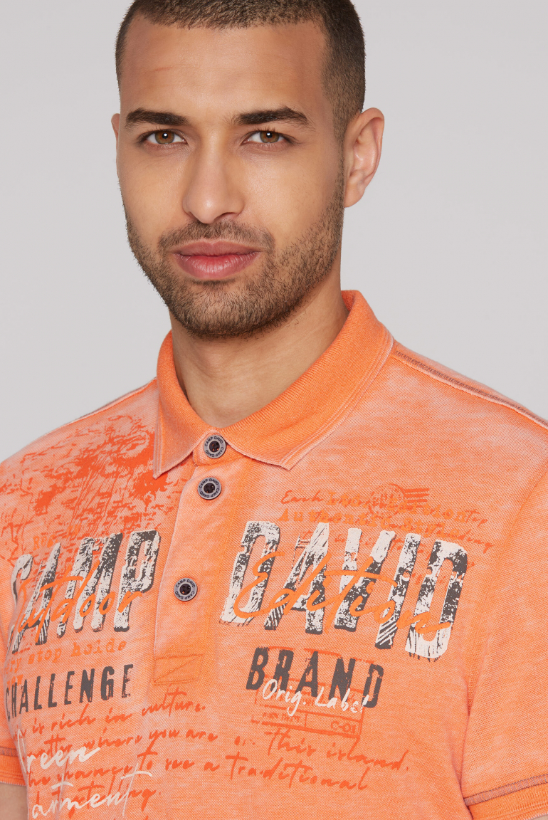 Pikee-Polo im Used Look mit Logo Artworks