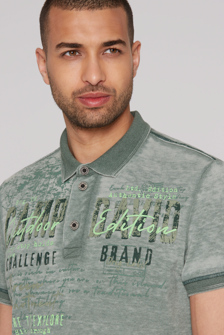 Pikee-Polo im Used Look mit Logo Artworks