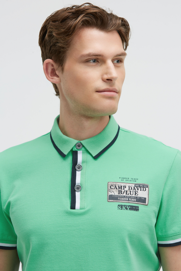 Pikee-Polo mit Prints und Patches