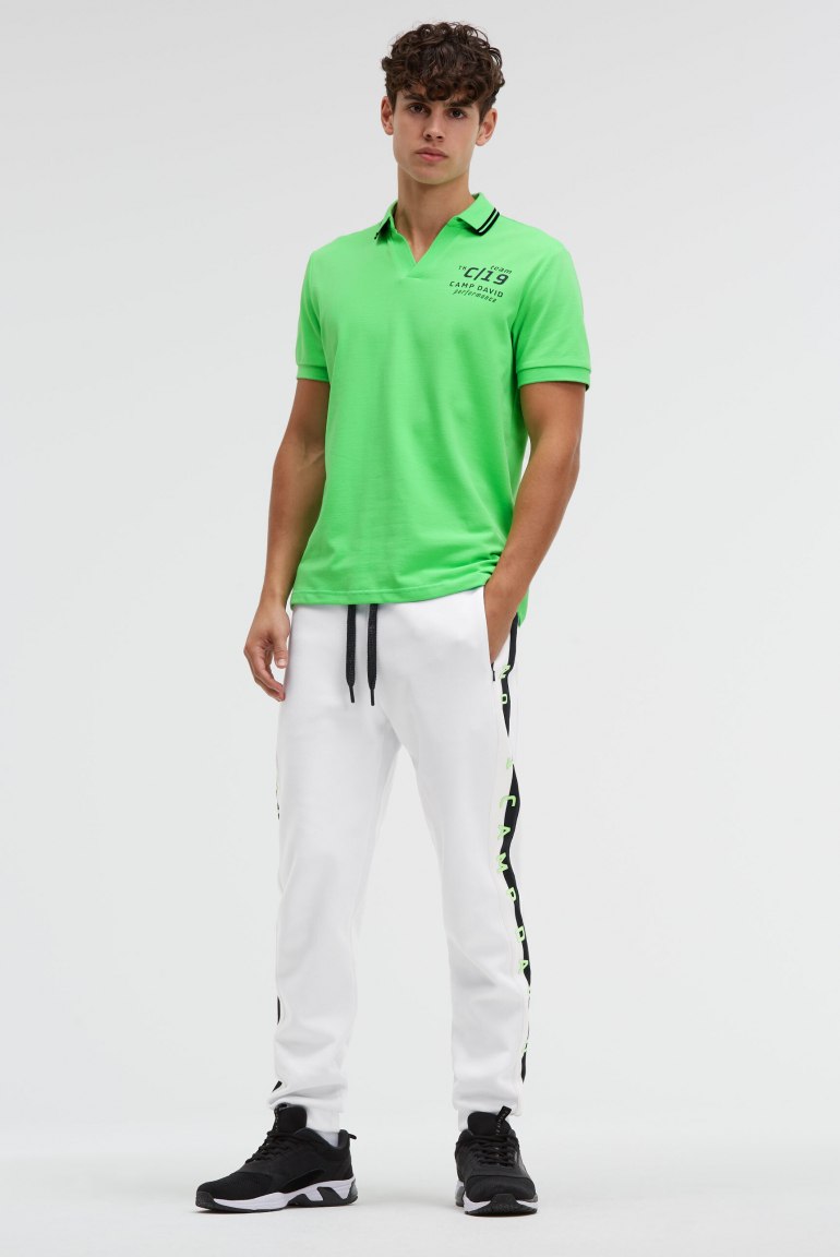 Pikee-Polo mit V-Neck und Rückeneinsatz