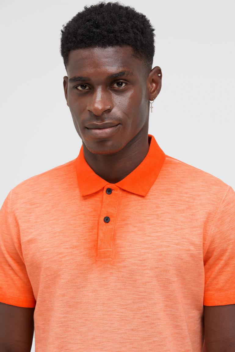 Poloshirt aus Slub-Pikee Inside Oil Dyed