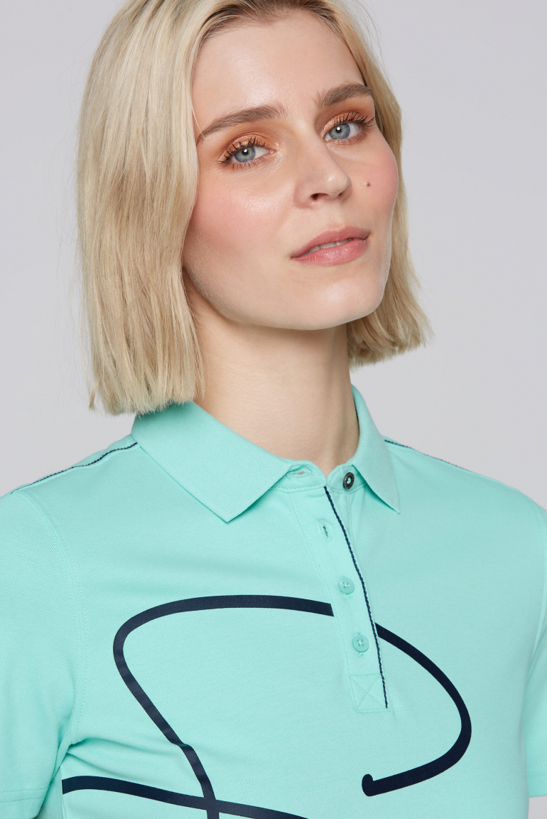Poloshirt Kurzarm mit Label Print