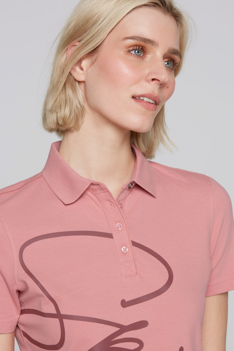 Poloshirt Kurzarm mit Label Print