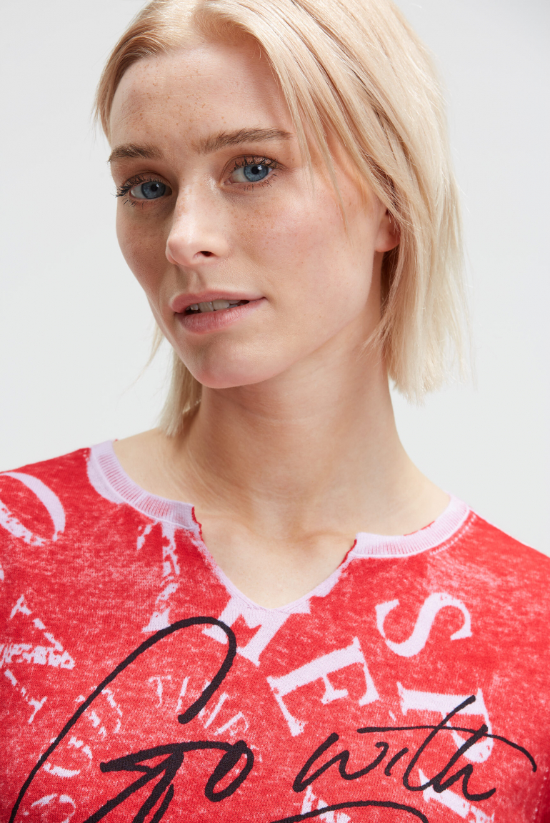 Pullover mit Inside Print und Acid-Effekten