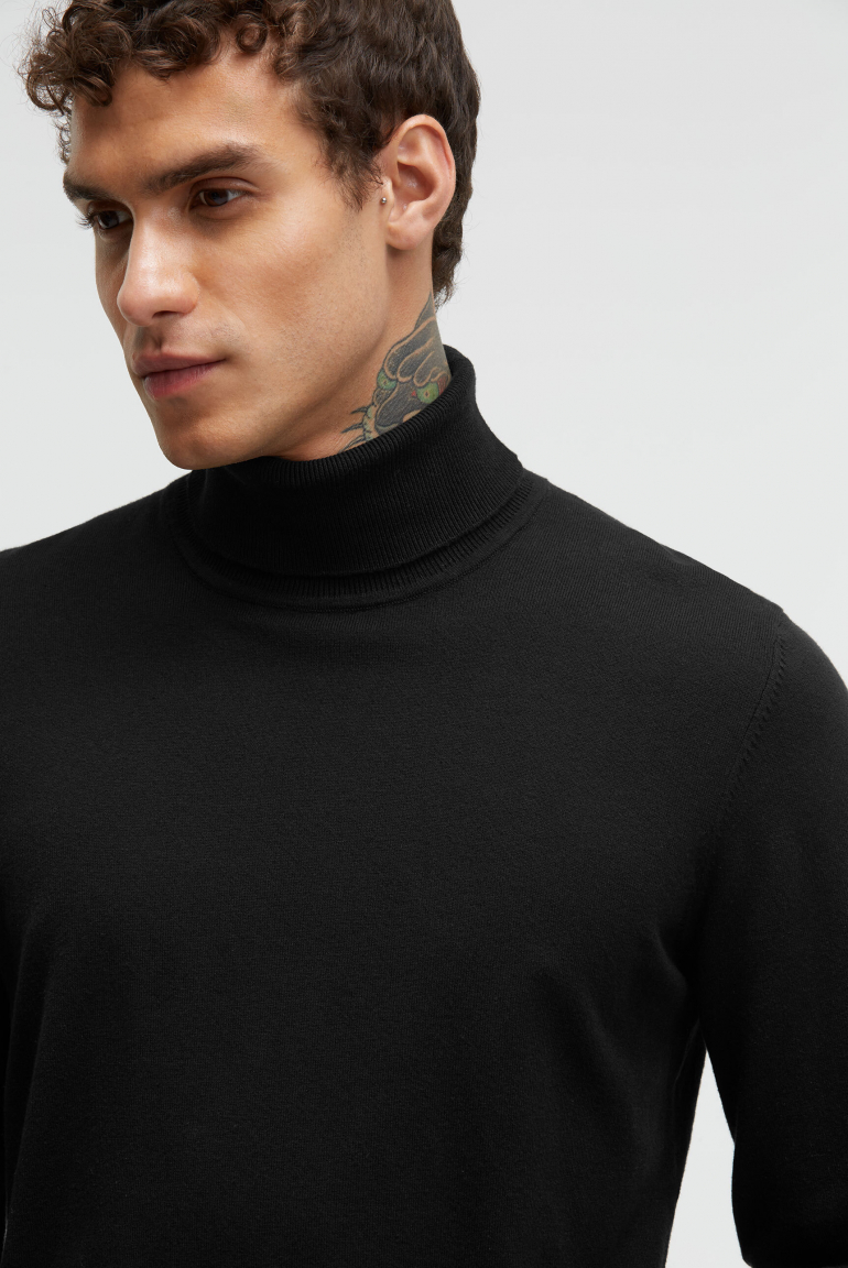 Rollkragenpullover Feinstrick