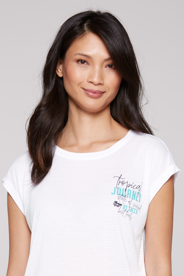 Shirt mit Jaquard-Streifen und Rücken-Print