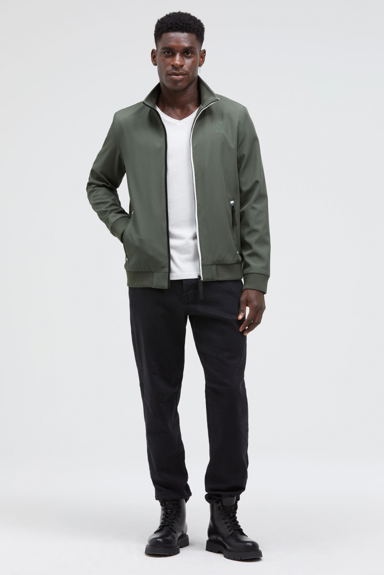 Softshell-Blouson mit tonaler Rücken-Stickerei