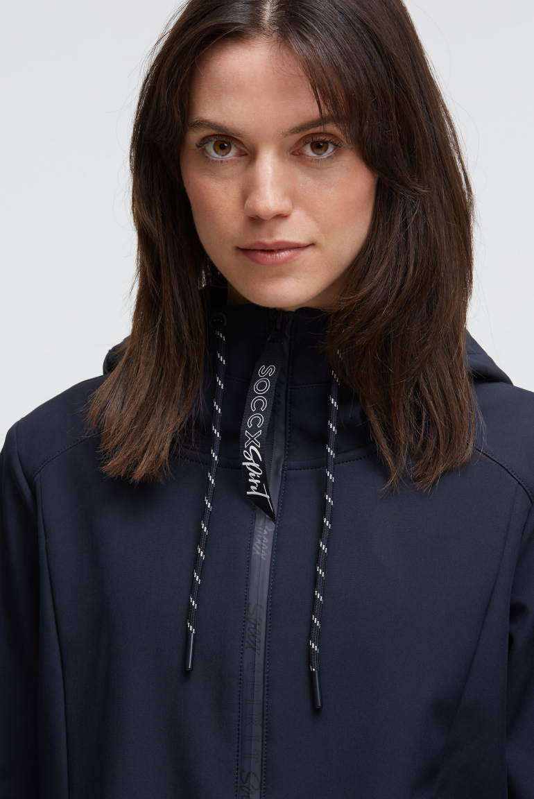 Softshell-Parka mit Kapuze