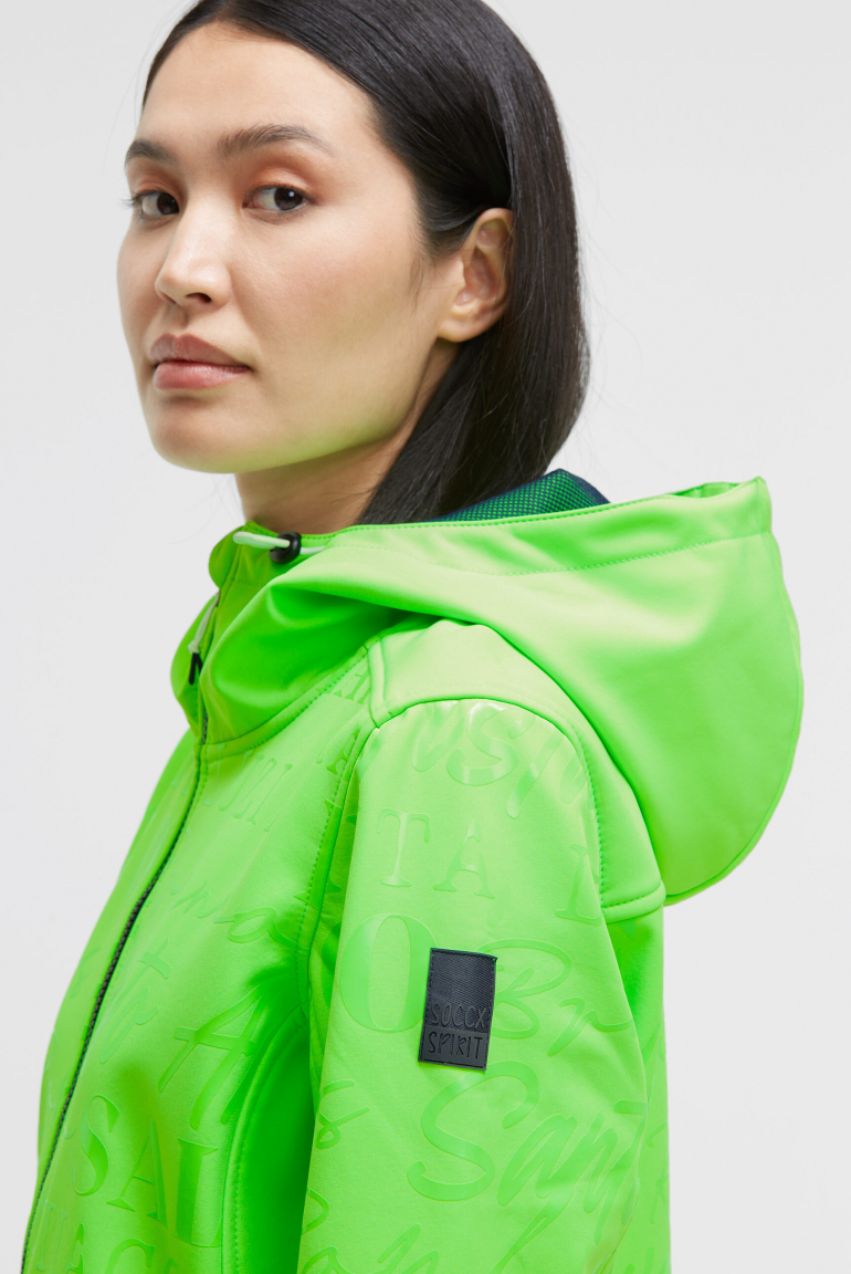 Softshelljacke mit Kapuze und Glossy All Over Print