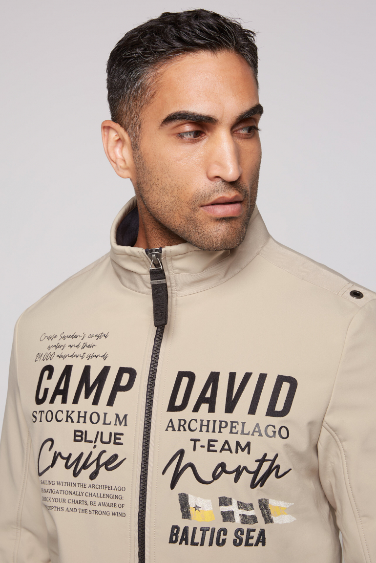 Camp David Herren Softshelljacke - Sportive Jacke Mit Patch-Details