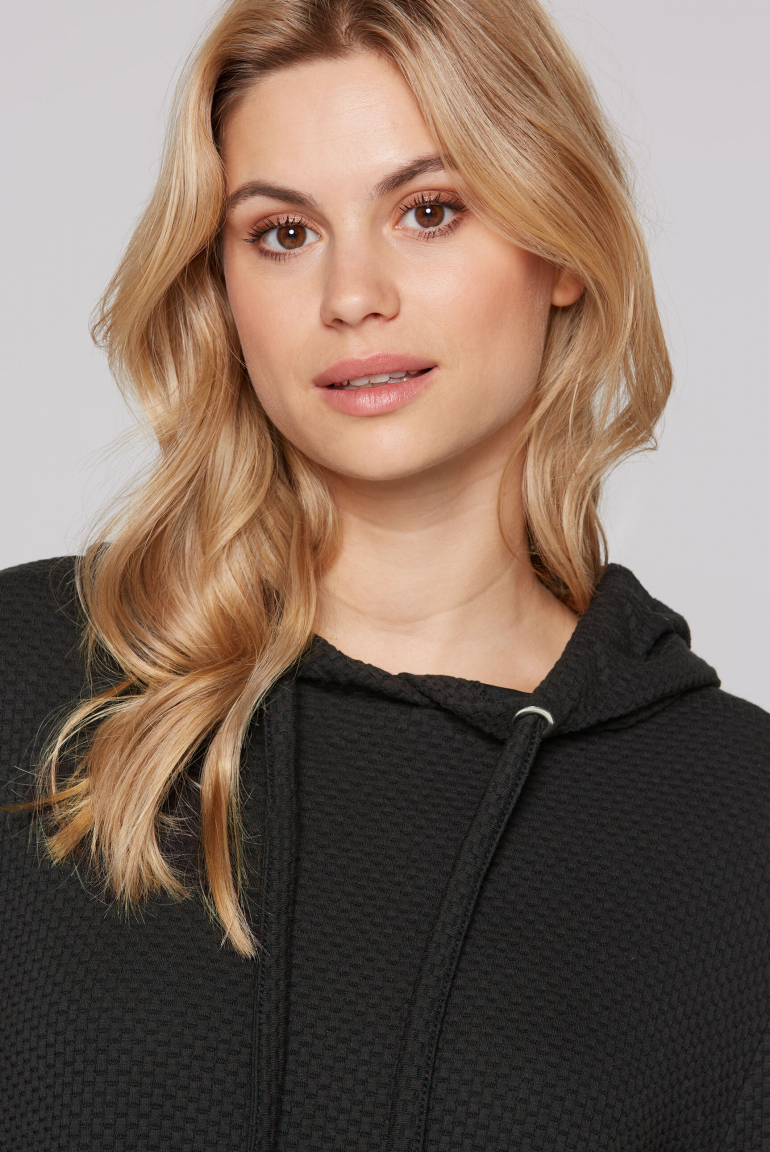 Strukturierter Hoodie mit Ärmel-Print