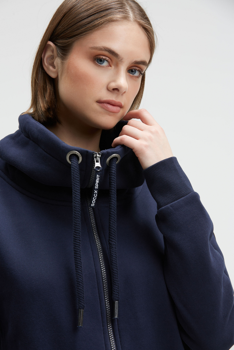 Sweatjacke mit hohem Kragen