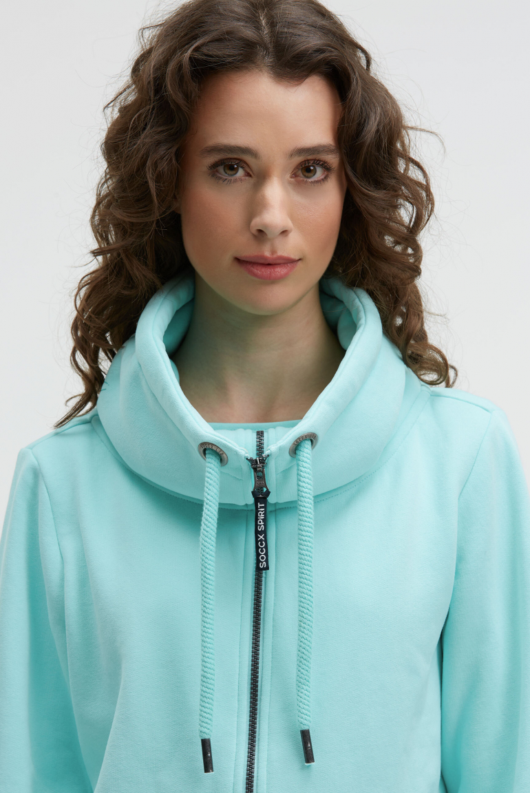 Sweatjacke mit hohem Kragen