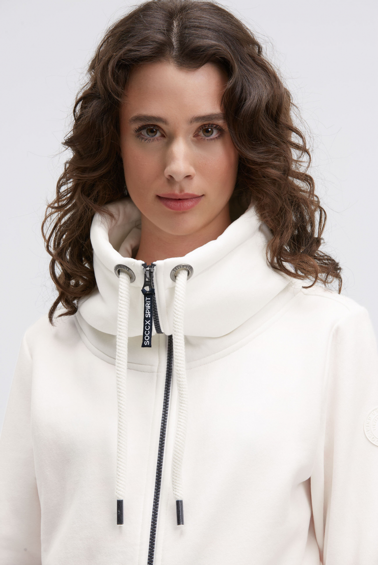 Sweatjacke mit hohem Kragen