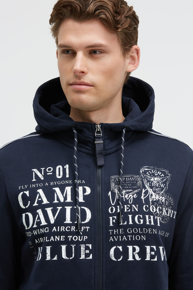 Sweatjacke mit Kapuze und Logo Artworks