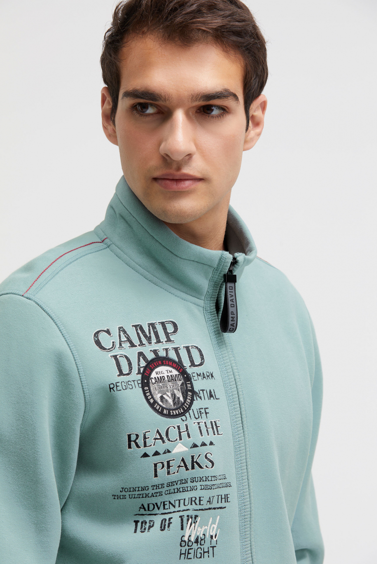 Sweatjacke mit Logo Prints, Stickereien und Patches