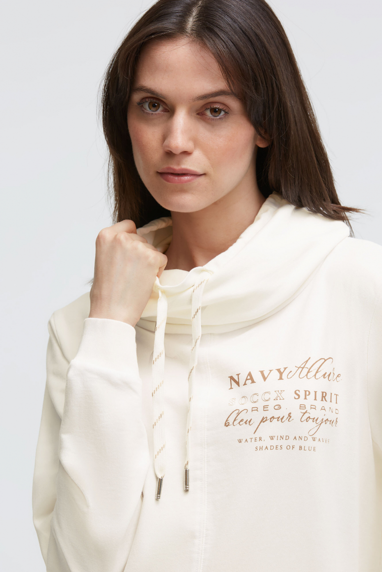 Sweatshirt mit hohem Kragen und Backprint