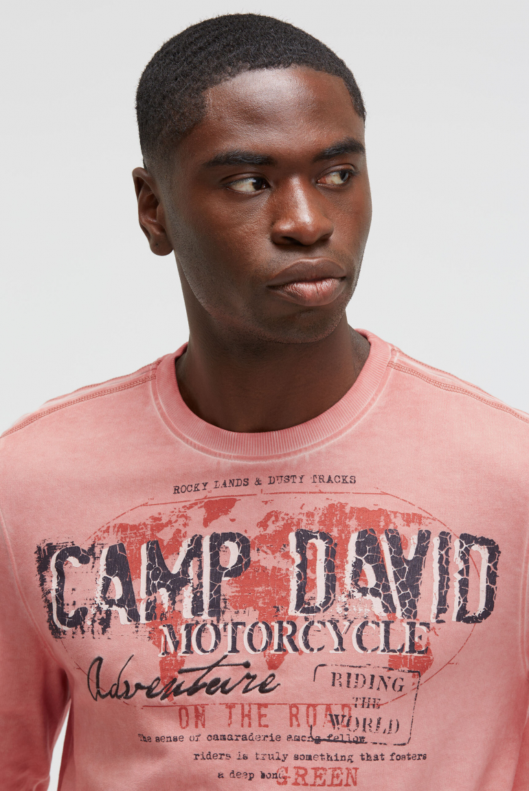 Sweatshirt Oil Dyed mit Crack Prints
