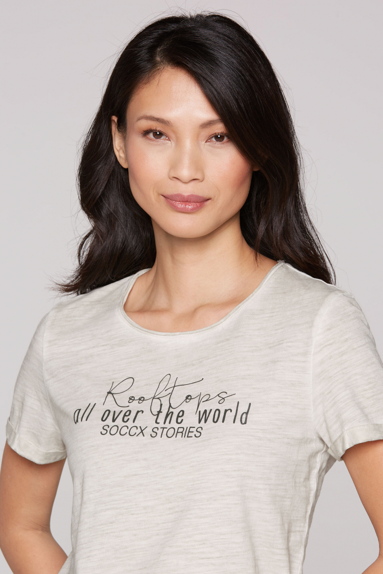 T-Shirt im Used Look mit Label Prints