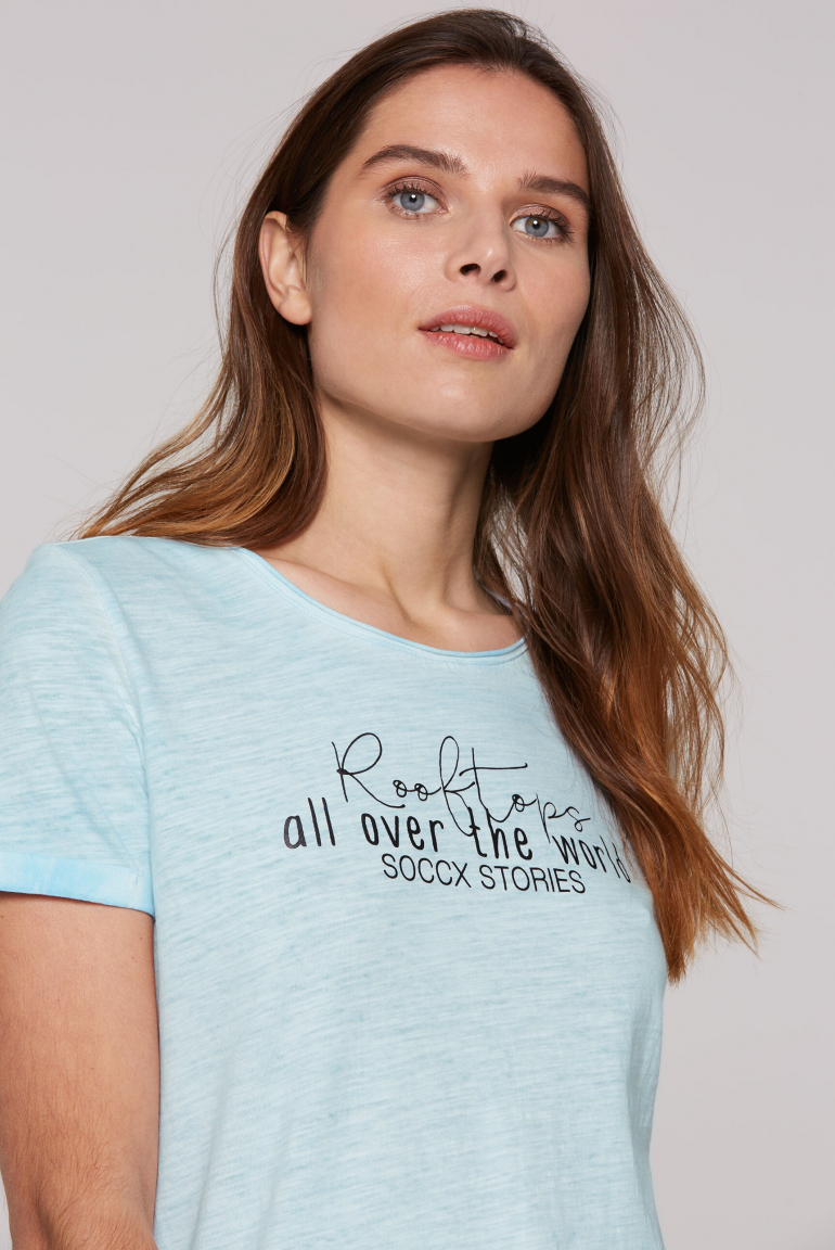 T-Shirt im Used Look mit Label Prints
