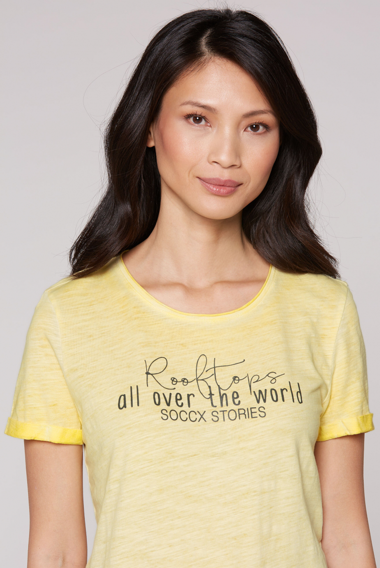 T-Shirt im Used Look mit Label Prints